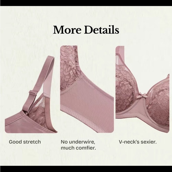 NWT Lacsper Daisy Bra Floral Lace Unlined Full Coverage Underwire size 36C - Picture 4 of 9